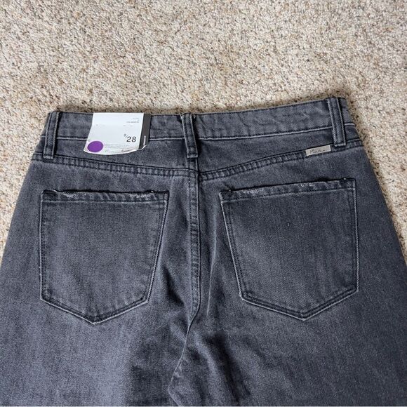 KanCan Estilo Women’s Peek-A-Boo Plaid Black Distressed Jeans Size 28 - Picture 9 of 12